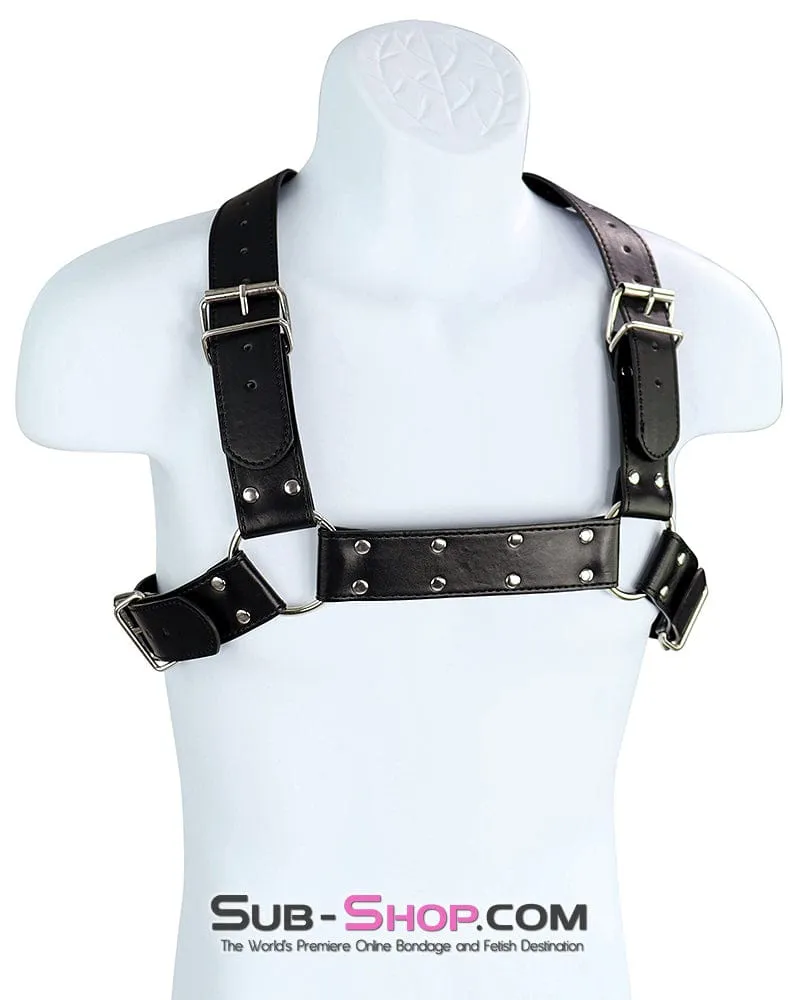 0559DL      Man's Wide Buckling Bondage Chest Harness