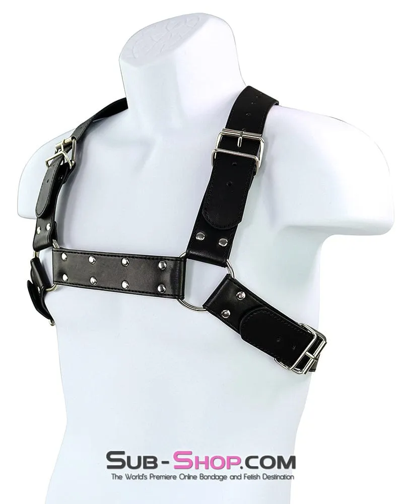 0559DL      Man's Wide Buckling Bondage Chest Harness