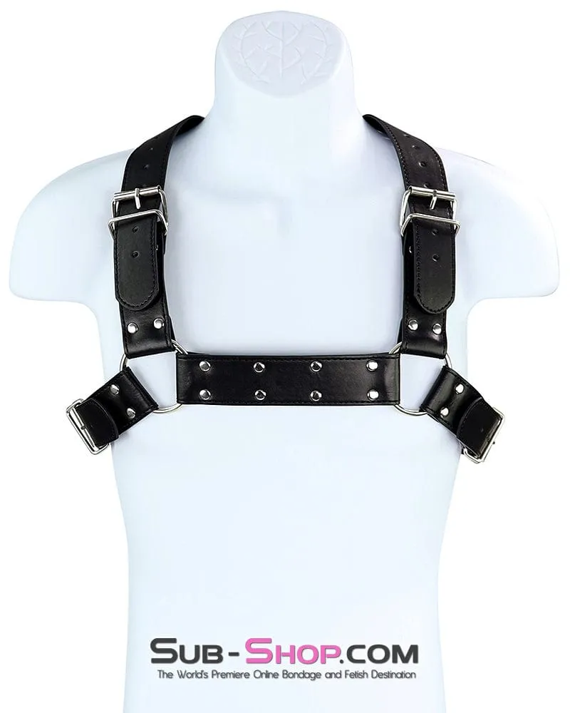 0559DL      Man's Wide Buckling Bondage Chest Harness