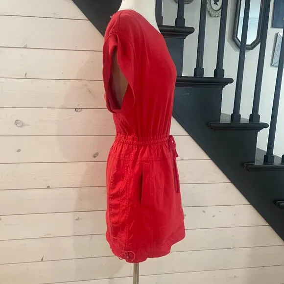 073 Daily Practice by Anthropologie Short-Sleeve Mini Dress Red NWT Size XS