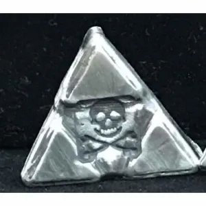 1 Ozt  MK BarZ "TRI SKULL TRIANGLE" Skull Stamped .999 FS