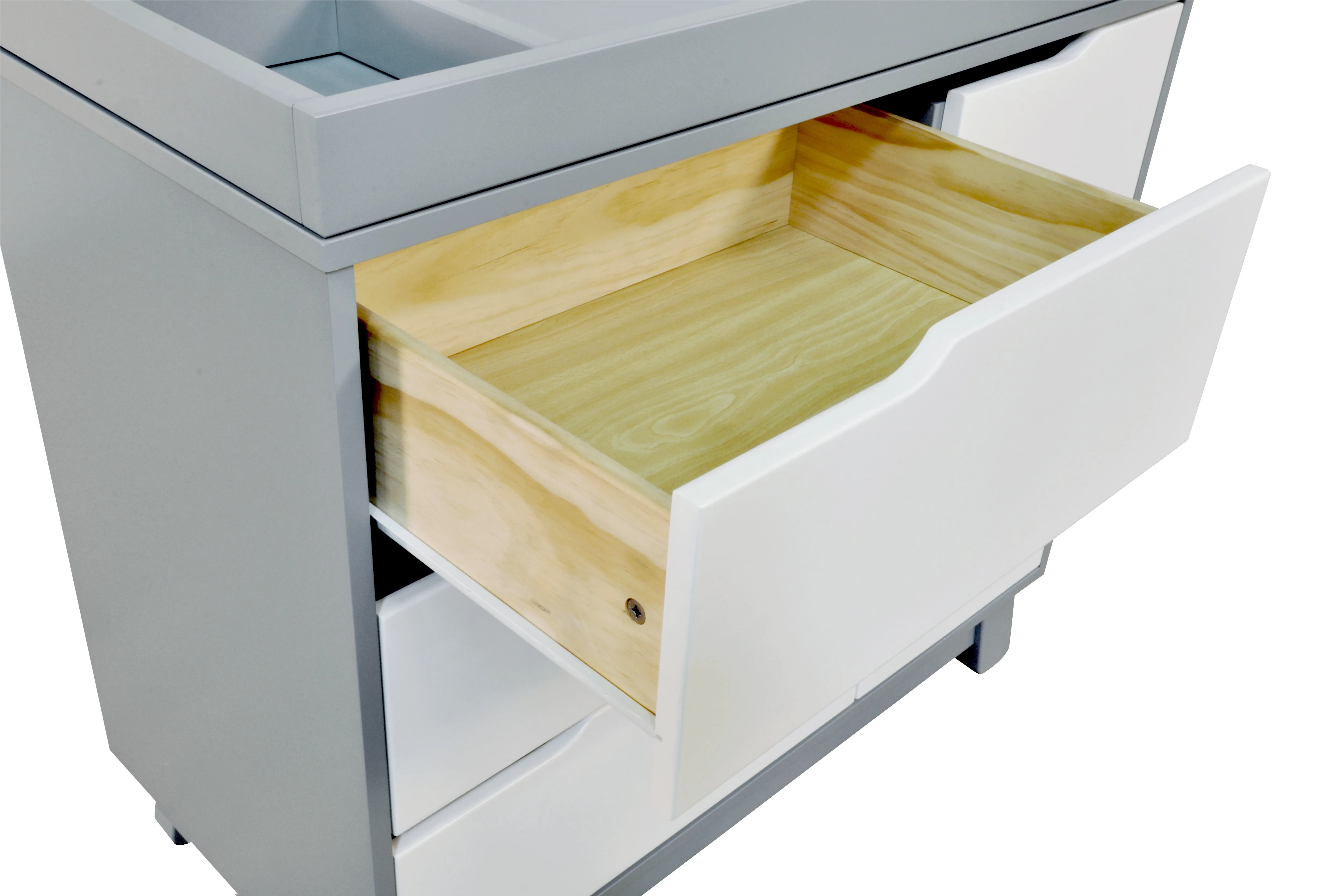 [1 Yr Local Warranty - Assembly Included] Babyletto Hudson 3 - Drawer Changer Dresser with Removable Changing Tray - Grey / White