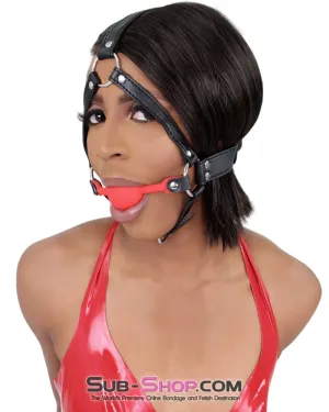 1356M      Premium Hush Red Silicone Ball Gag Harness