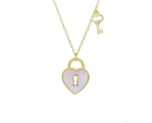 14K Gold Plated Heart & Key Necklace