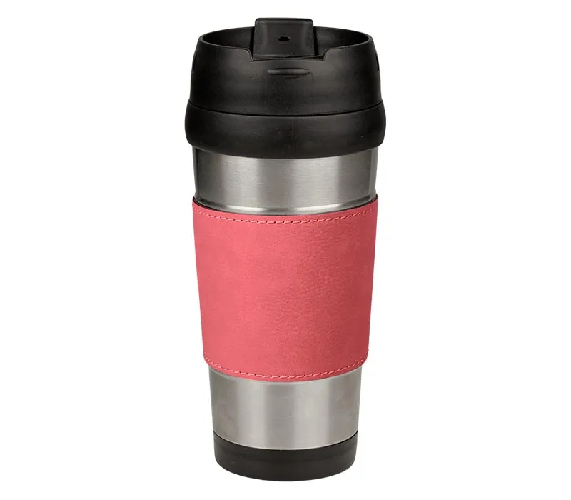 16oz Leatherette Travel Mug