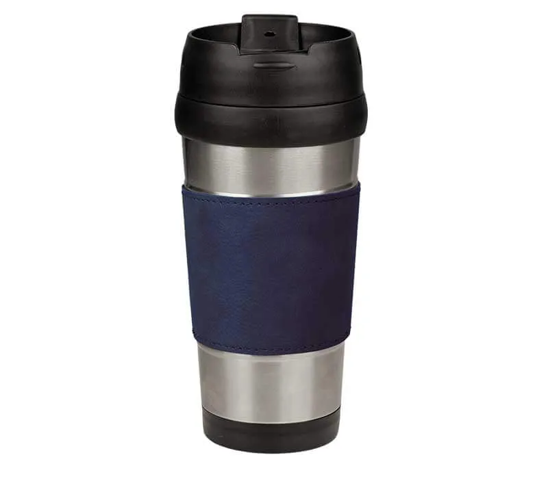 16oz Leatherette Travel Mug