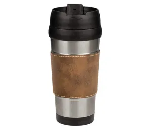 16oz Leatherette Travel Mug