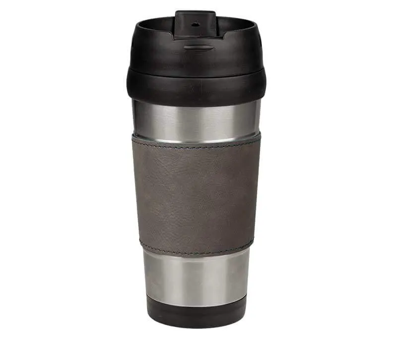 16oz Leatherette Travel Mug