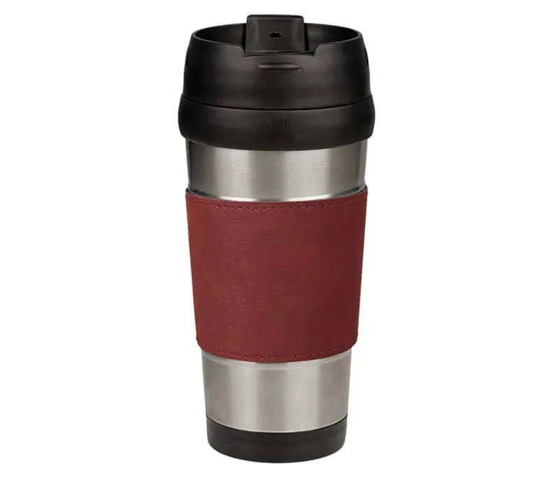 16oz Leatherette Travel Mug