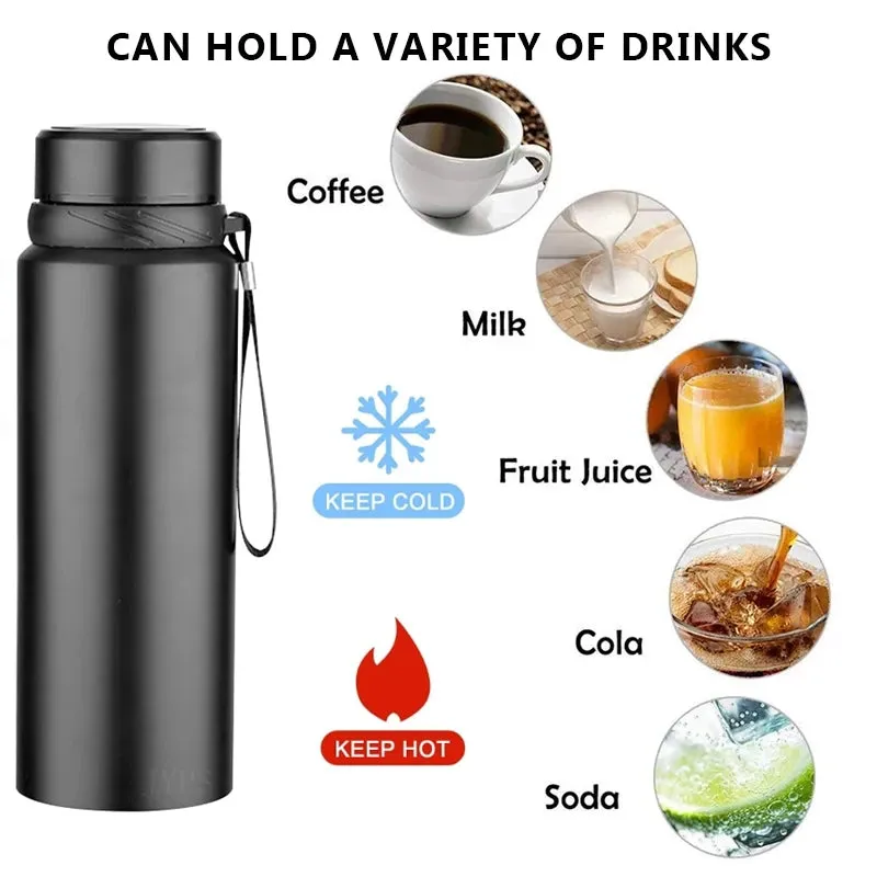 1L Stainless Steel Thermos: Keeps Drinks Hot or Cold All Day-1000ml