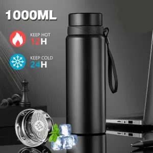 1L Stainless Steel Thermos: Keeps Drinks Hot or Cold All Day-1000ml