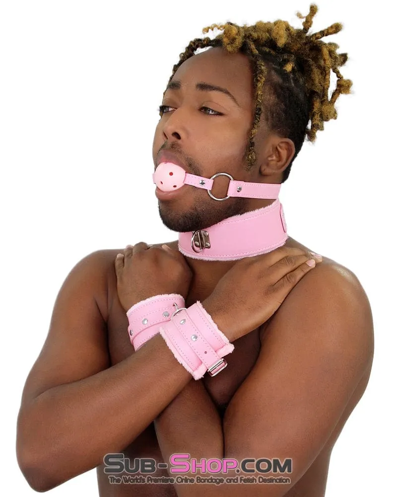2356MQ-SIS      Sissy Princess Pink Fur Lined Wrist Bondage Cuffs