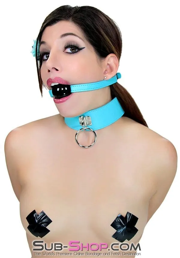 2773RS      Beginner Classic Rubber Ball Gag Strap, Diamond Blue