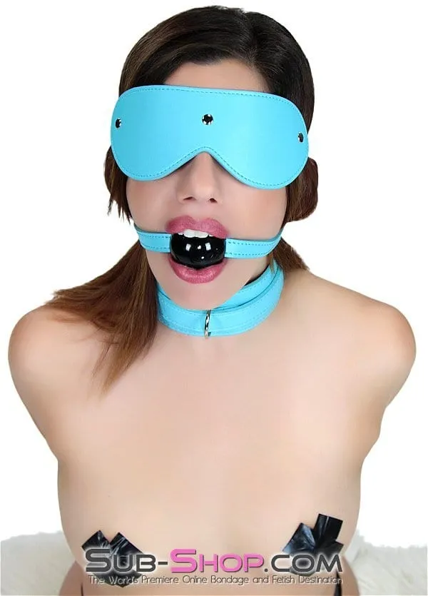 2773RS      Beginner Classic Rubber Ball Gag Strap, Diamond Blue