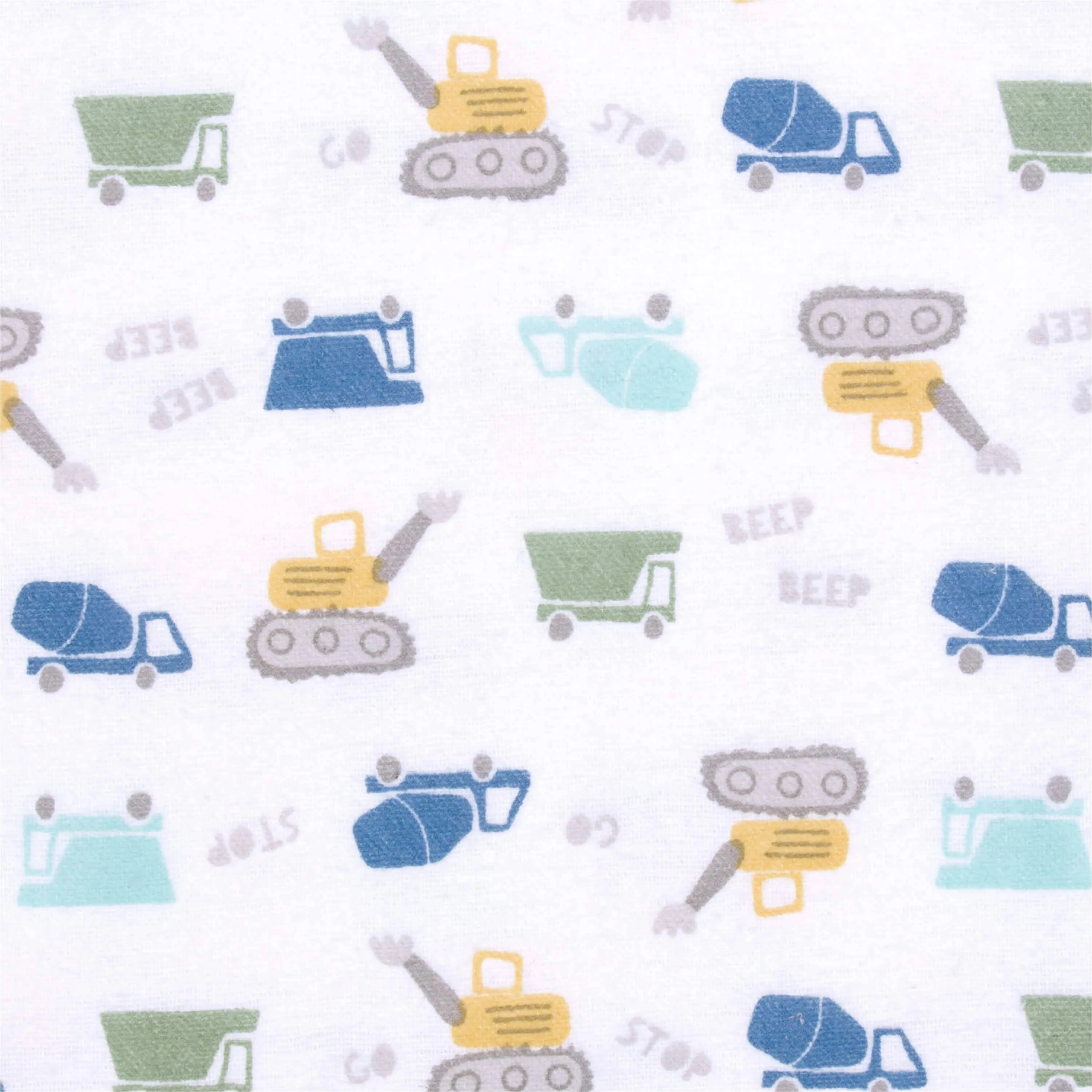 5-Pack Baby Boys Construction Trucks Flannel Receiving Blankets