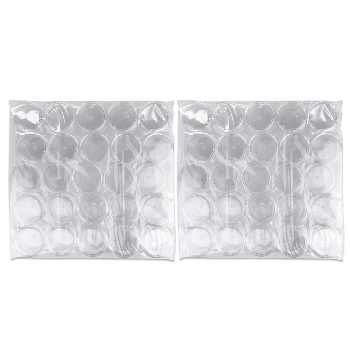 50 New Empty 5 Grams Acrylic Clear round Jars - BPA Free Containers for Cosmetic, Lotion, Cream, Makeup, Bead, Eye Shadow, Rhinestone, Samples, Pot, 5G/5Ml (Clear Lid (50 Jars)