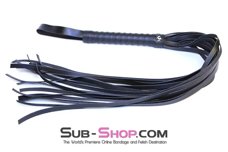 7838DL      28” Black Leatherette Flogger Whip