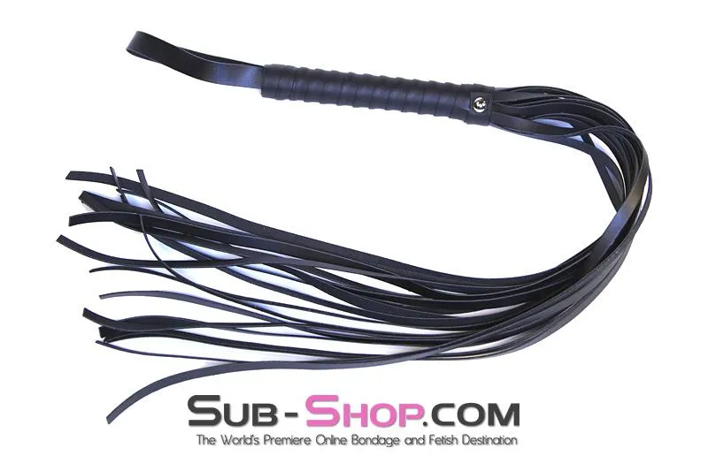 7838DL      28” Black Leatherette Flogger Whip