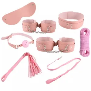 7945DL      Captured Damsel Pink 8 Pc Bondage Fantasy Kit