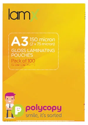 A3 Gloss laminating Pouches 150mic