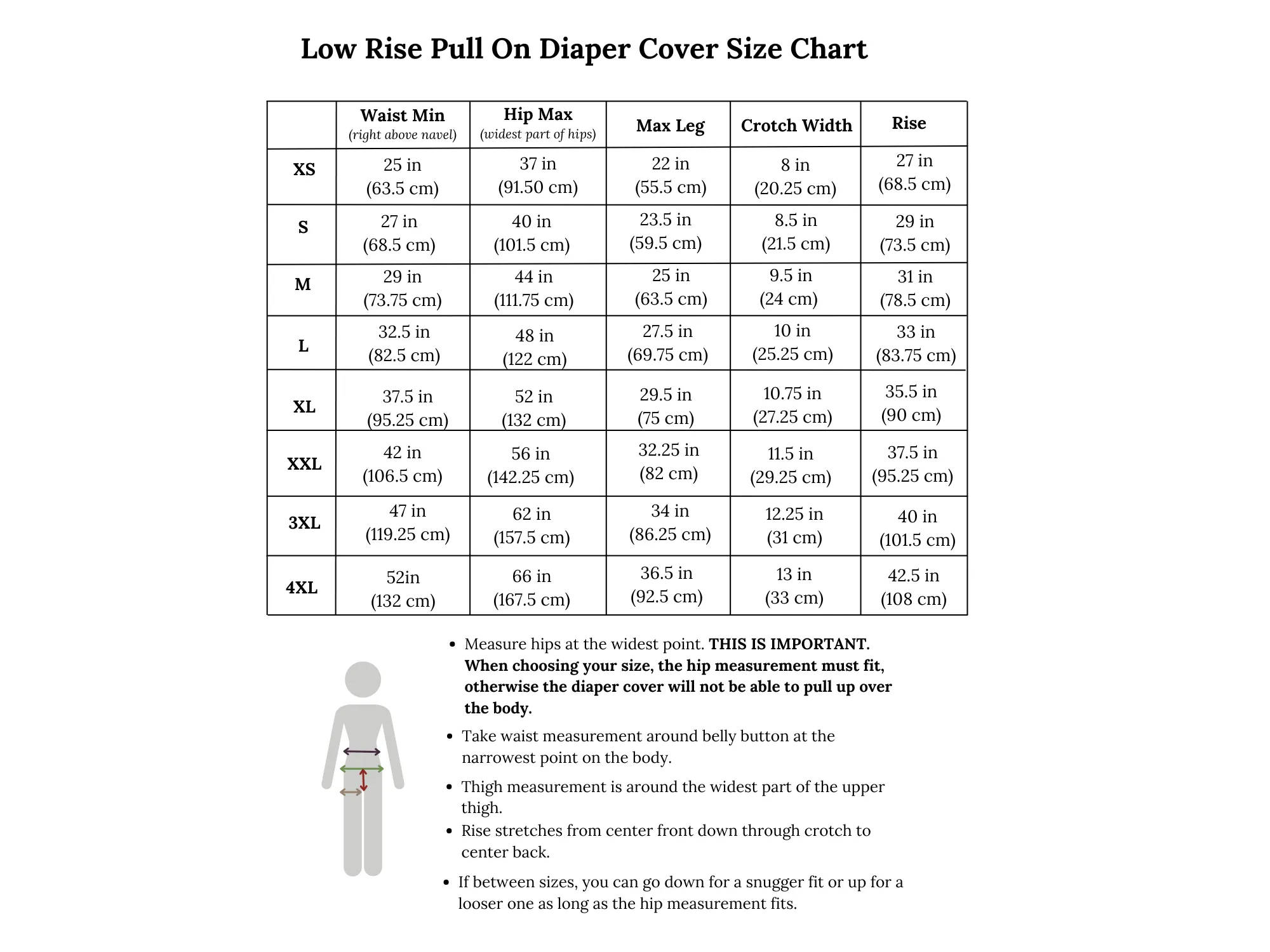 Adult Low Rise Diaper Cover Sewing Pattern