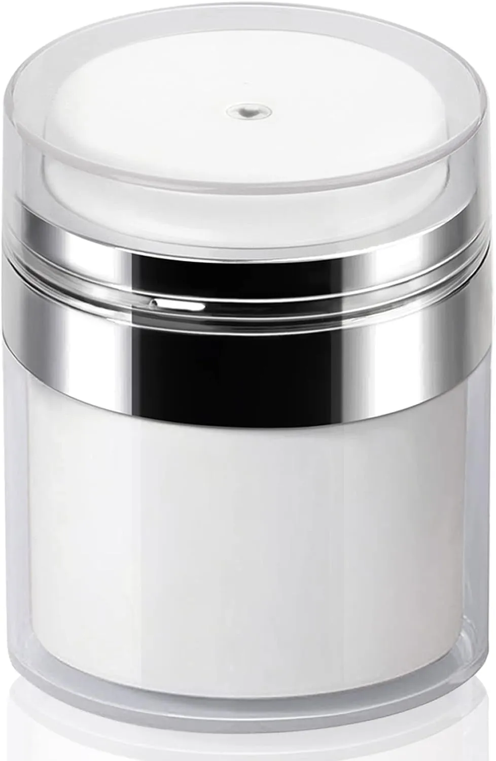 Airless Pump Jar - 0.5 Oz Travel Lotion Container Pump Dispenser for Cream, Refillable Empty Subpackage Jar Vacuum Bottle for Moisturizer, Skincare, Makeup