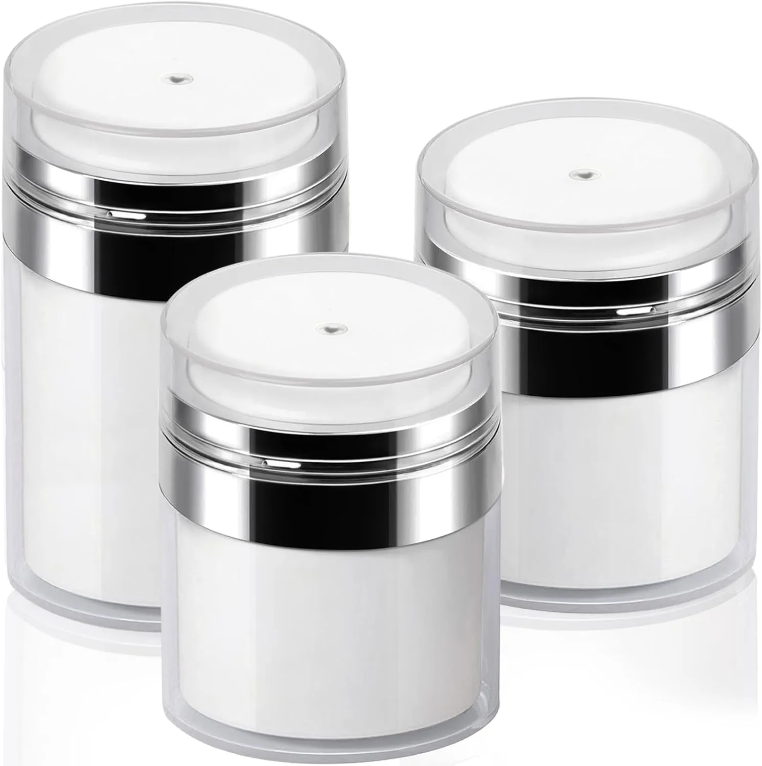 Airless Pump Jar - 0.5 Oz Travel Lotion Container Pump Dispenser for Cream, Refillable Empty Subpackage Jar Vacuum Bottle for Moisturizer, Skincare, Makeup