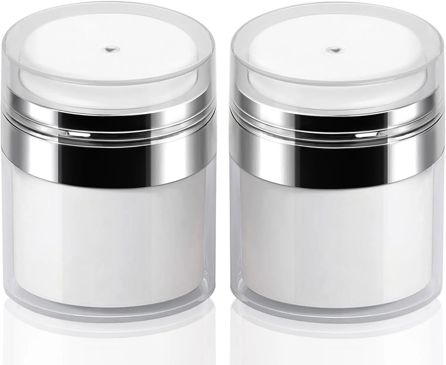 Airless Pump Jar - 0.5 Oz Travel Lotion Container Pump Dispenser for Cream, Refillable Empty Subpackage Jar Vacuum Bottle for Moisturizer, Skincare, Makeup