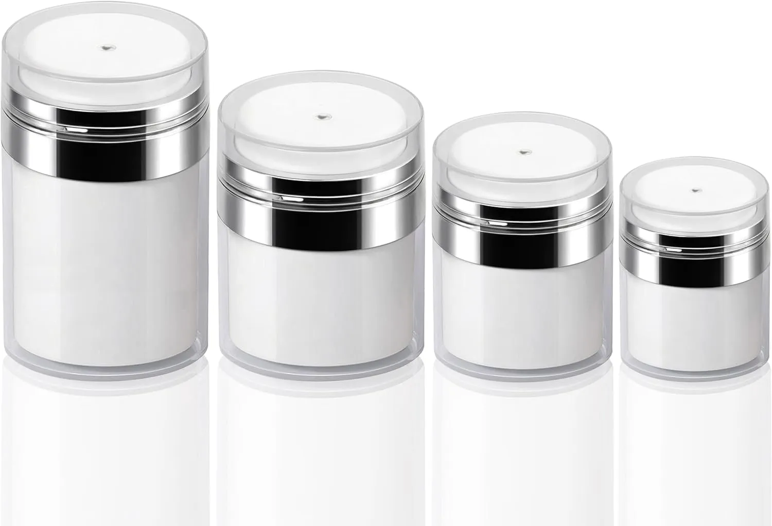 Airless Pump Jar - 0.5 Oz Travel Lotion Container Pump Dispenser for Cream, Refillable Empty Subpackage Jar Vacuum Bottle for Moisturizer, Skincare, Makeup