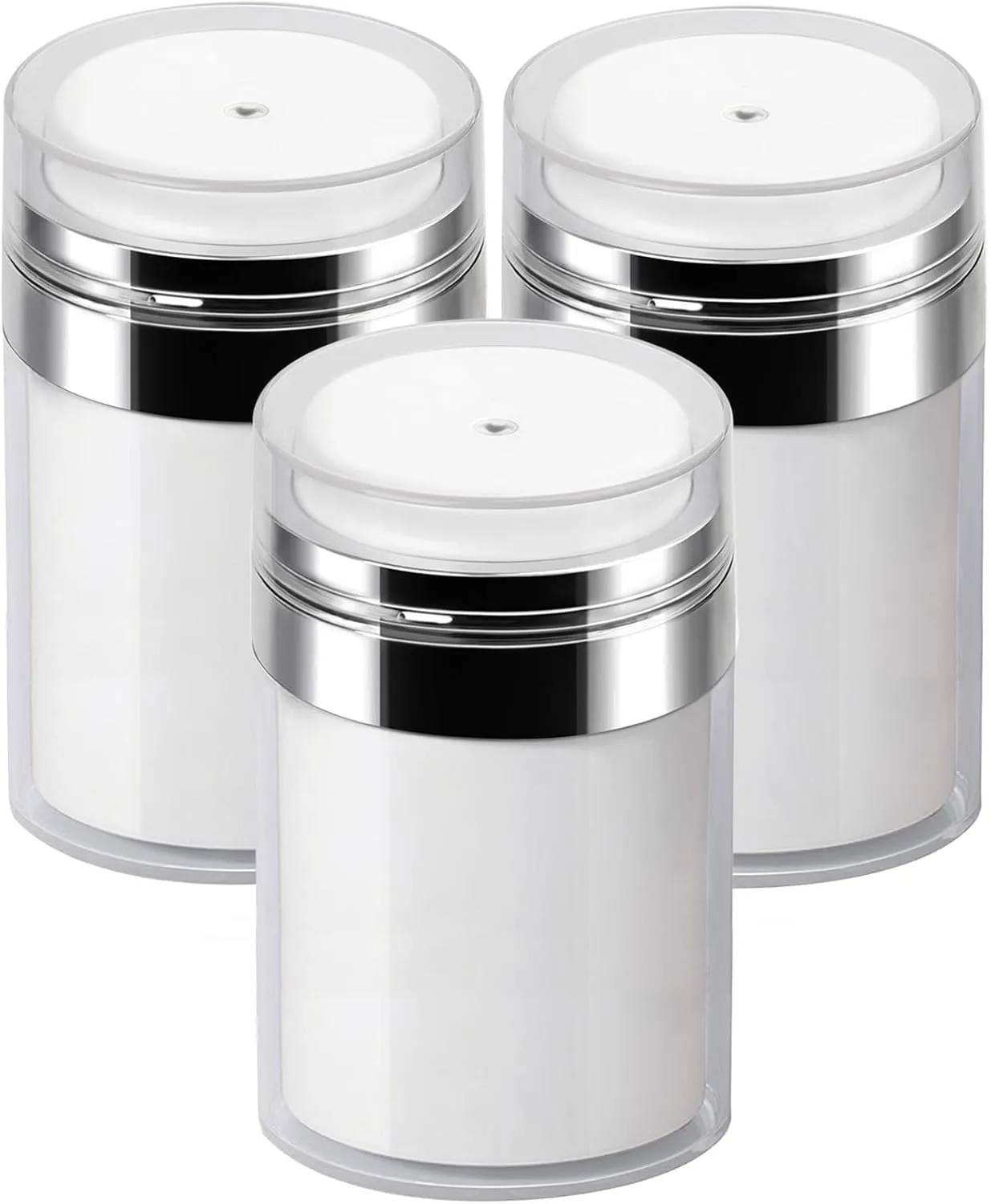Airless Pump Jar - 0.5 Oz Travel Lotion Container Pump Dispenser for Cream, Refillable Empty Subpackage Jar Vacuum Bottle for Moisturizer, Skincare, Makeup