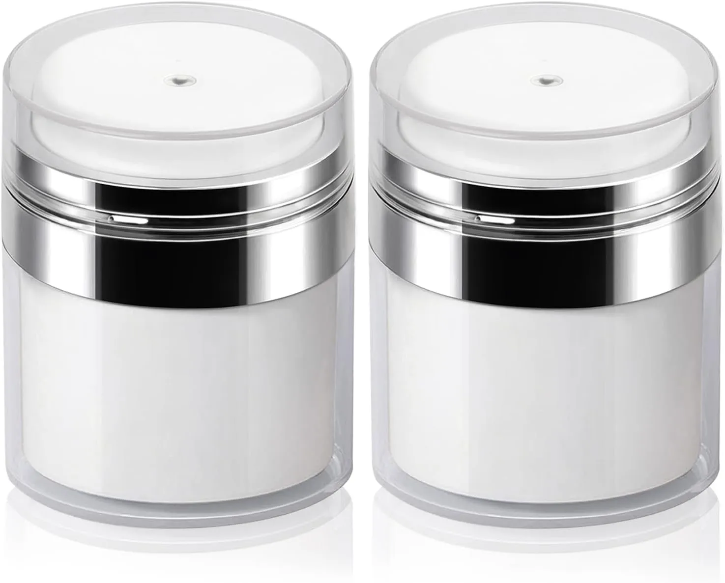 Airless Pump Jar - 0.5 Oz Travel Lotion Container Pump Dispenser for Cream, Refillable Empty Subpackage Jar Vacuum Bottle for Moisturizer, Skincare, Makeup