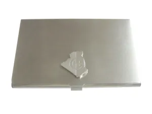 Algeria Map Shape and Flag Design Pendant Business Card Holder
