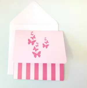 All-in-One Pink butterflies in flight Wedding Invitation, Stationery & Matching Accessories