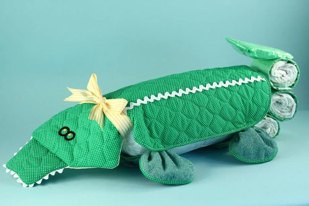 Alligator Changing Pad Diaper Cake Baby Gift
