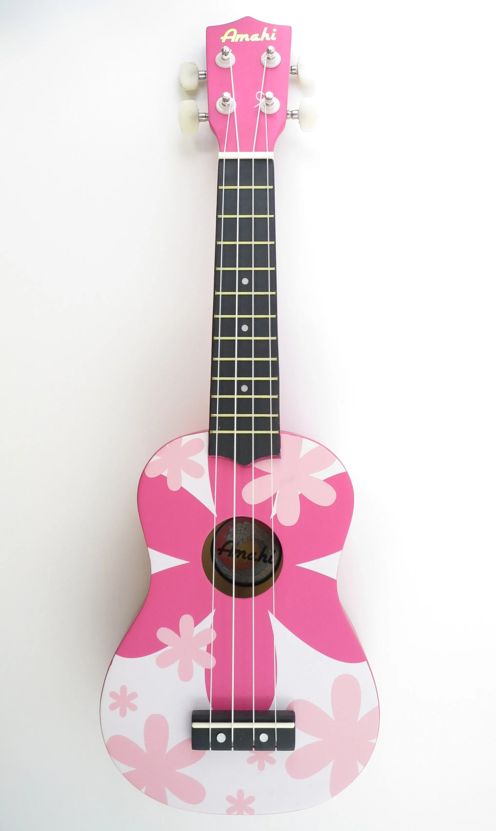Amahi Pink Flower Soprano Ukulele DDUK-4