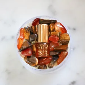 Amber & Carnelian Blend Perfume Oil Concentrate Mini Rollie with Gemstones by Sage