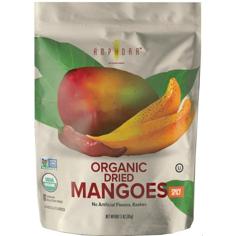 Amphora Spicy Organic Mangoes Snack Fruits Vegan Kosher Gluten Free