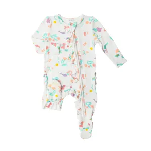 Angel Dear Mermaids Ruffle Front Zipper Footie