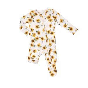 Angel Dear Sunflower Ditsy Ruffle Back 2 Way Zipper Footie