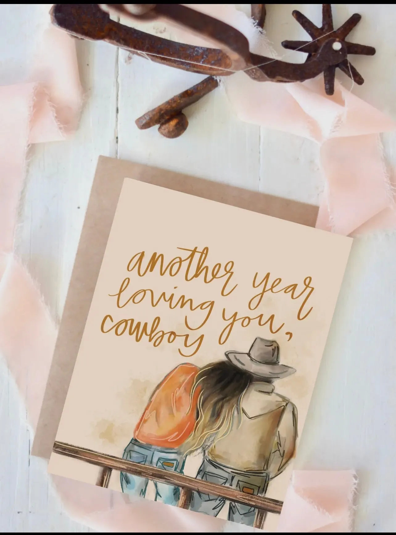 Another Year Loving You, Cowboy Valentine's Day Love Card Tirzah