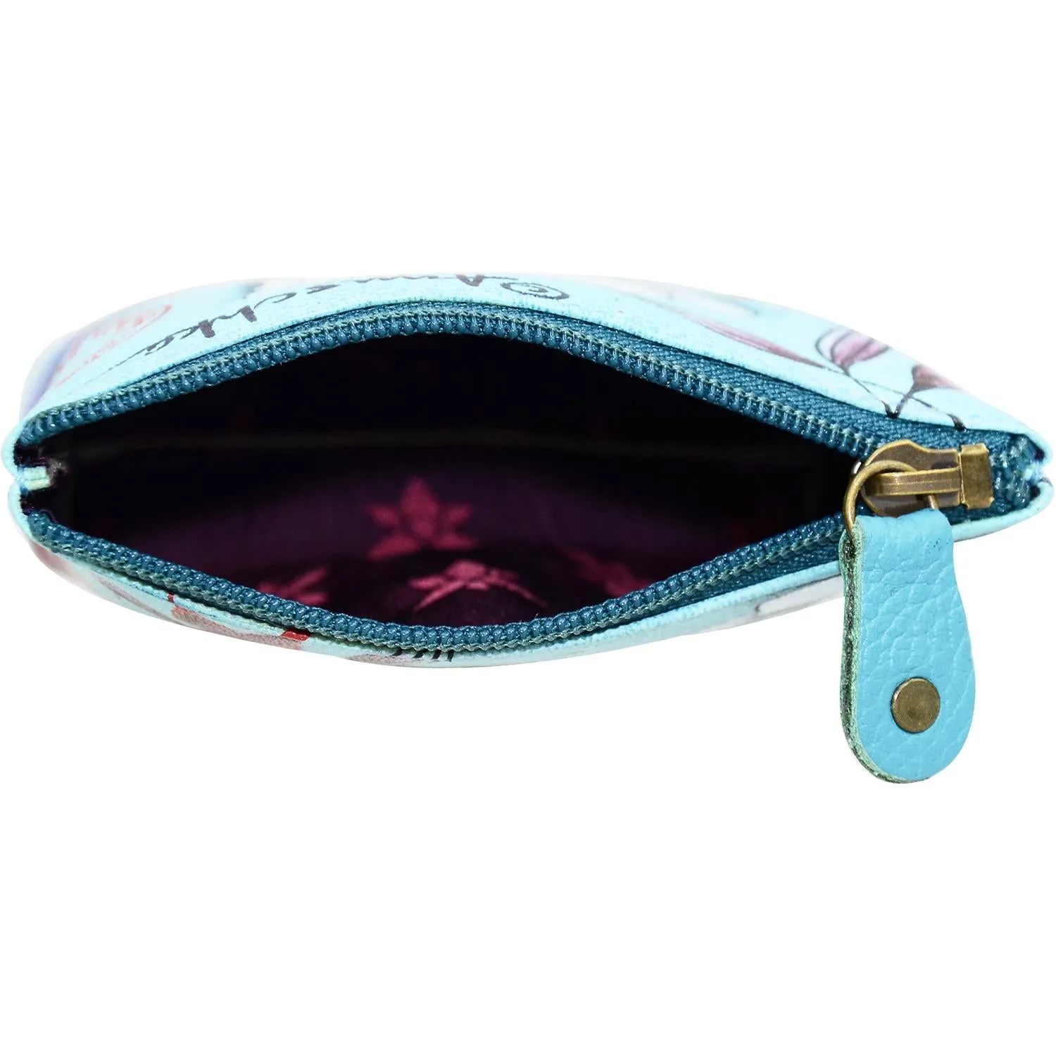 Anuschka Coin Pouch Jardin Bleu Leather