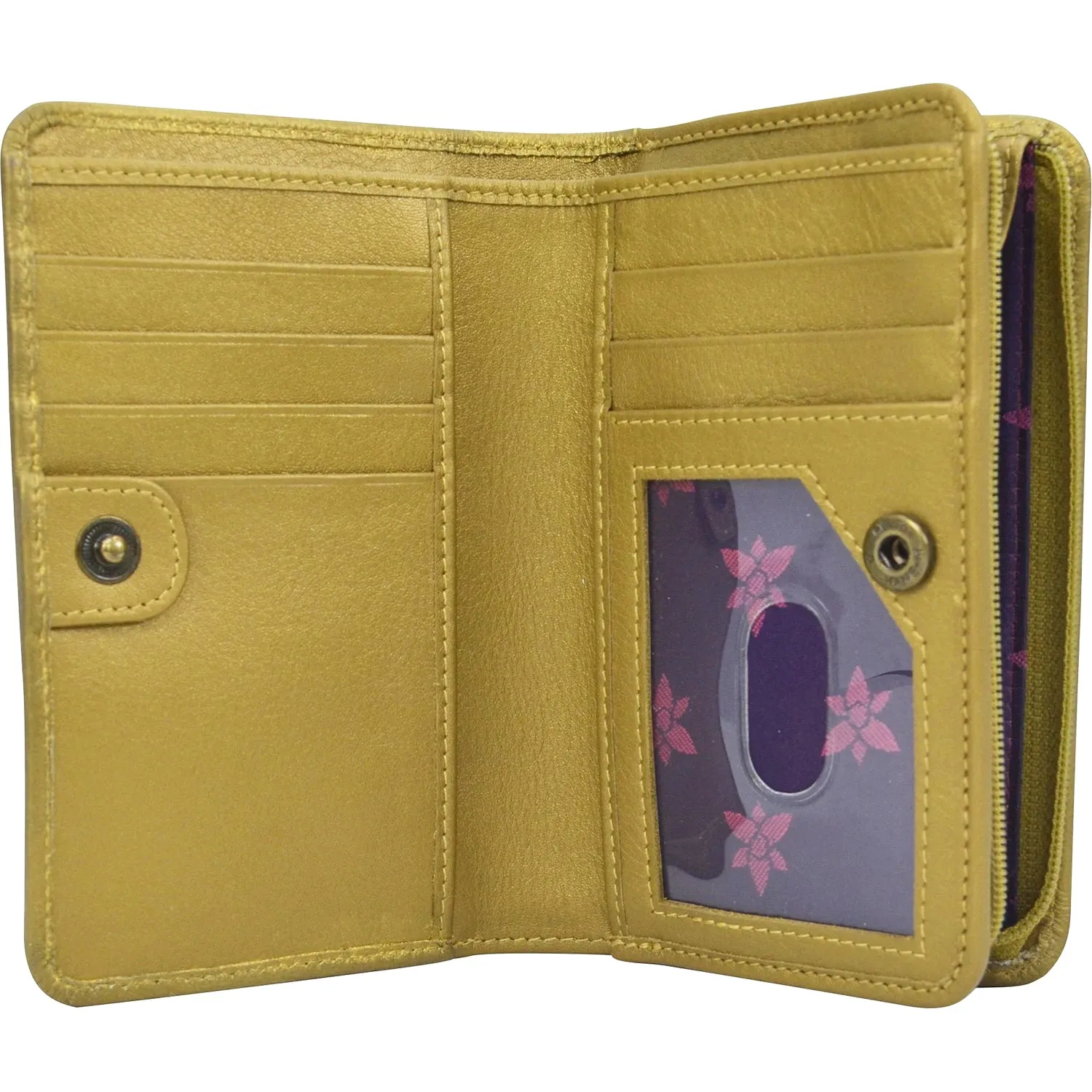 Anuschka Two Fold Small Wallet Dreamy Floral Leather