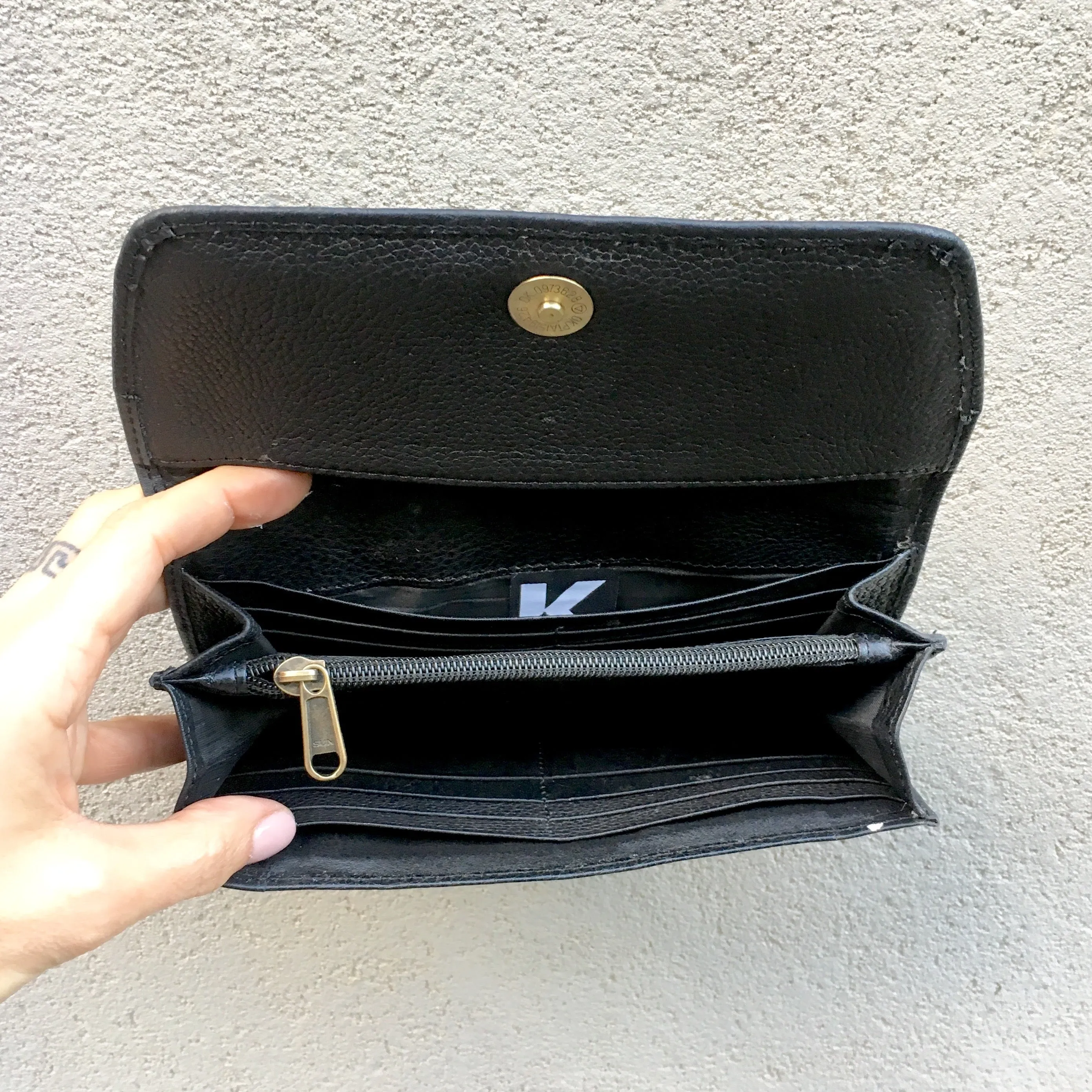 Apollonia Embroidered Bohemian Black Leather Wallets