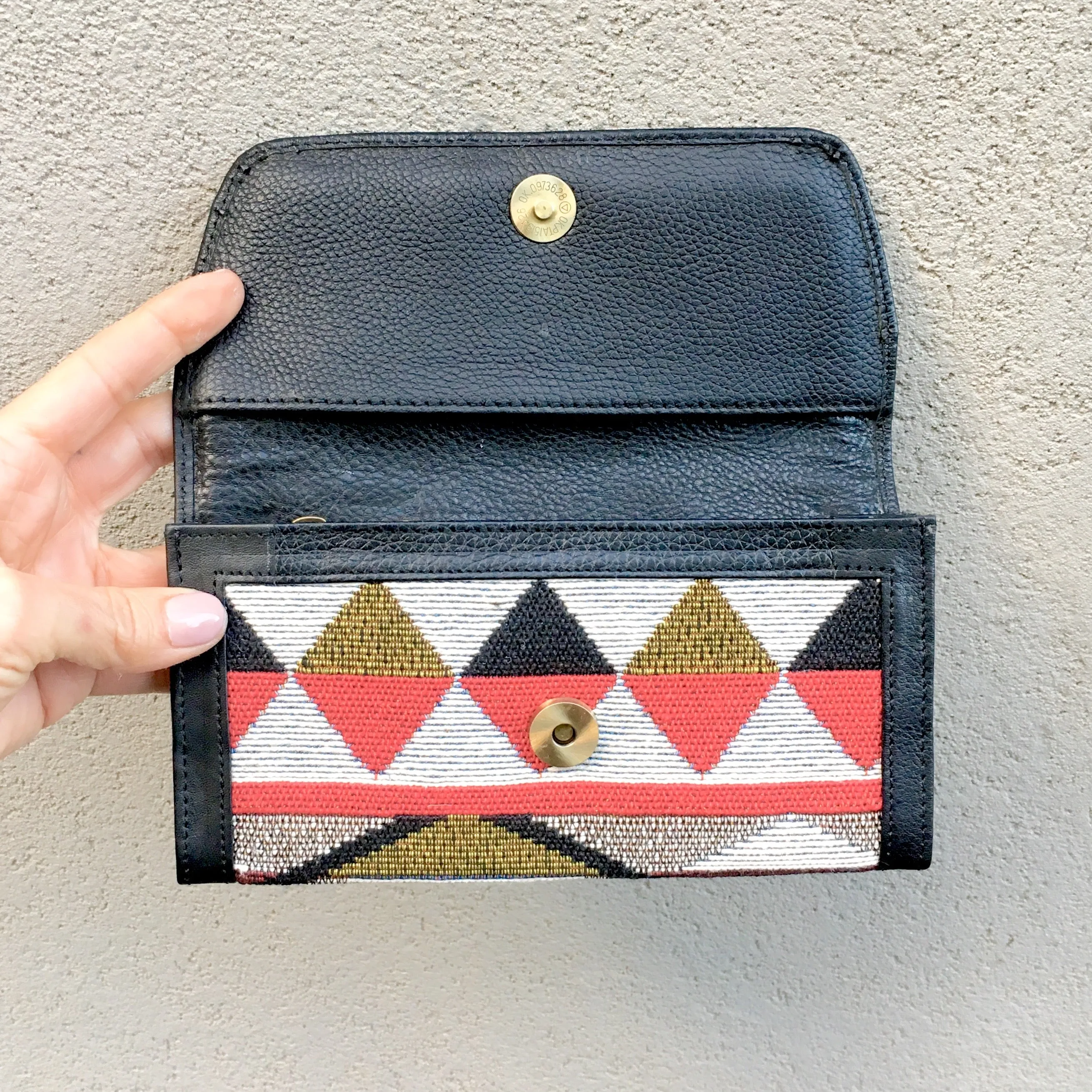 Apollonia Embroidered Bohemian Black Leather Wallets