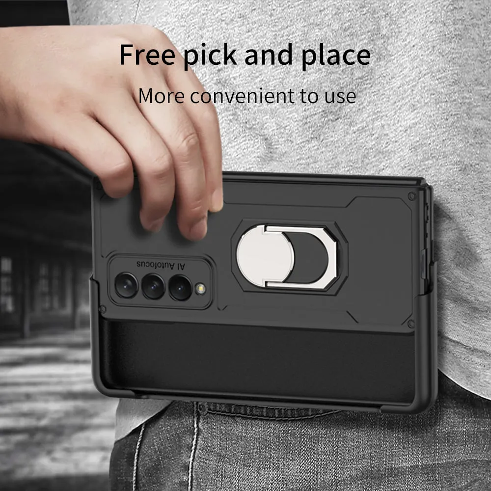 Armor Back Clip Stand Holder Case For Samsung Galaxy Z Fold 3 5G Anti-knock Protection Hard Cover For Samsung Z Fold 3 Case