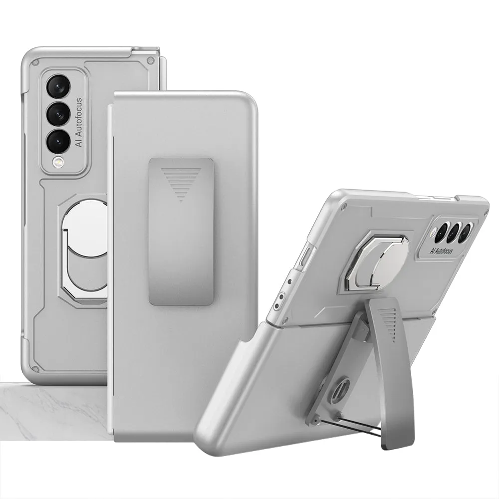 Armor Back Clip Stand Holder Case For Samsung Galaxy Z Fold 3 5G Anti-knock Protection Hard Cover For Samsung Z Fold 3 Case