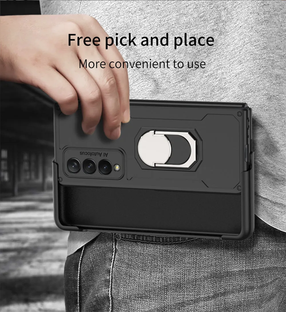 Armor Back Clip Stand Holder Case For Samsung Galaxy Z Fold 3 5G Anti-knock Protection Hard Cover For Samsung Z Fold 3 Case