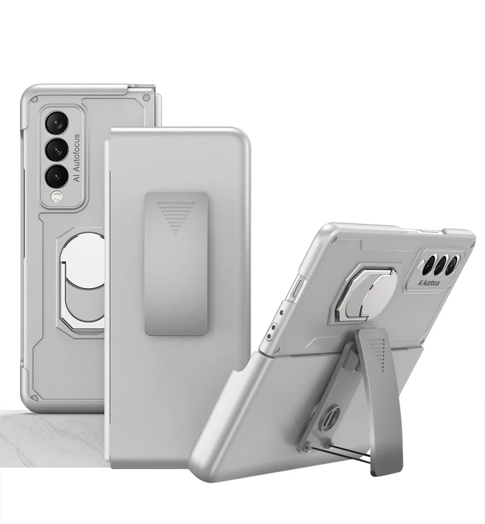Armor Back Clip Stand Holder Case For Samsung Galaxy Z Fold 3 5G Anti-knock Protection Hard Cover For Samsung Z Fold 3 Case
