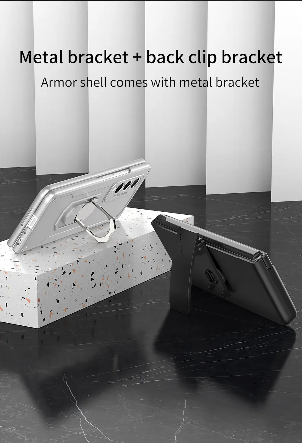 Armor Back Clip Stand Holder Case For Samsung Galaxy Z Fold 3 5G Anti-knock Protection Hard Cover For Samsung Z Fold 3 Case
