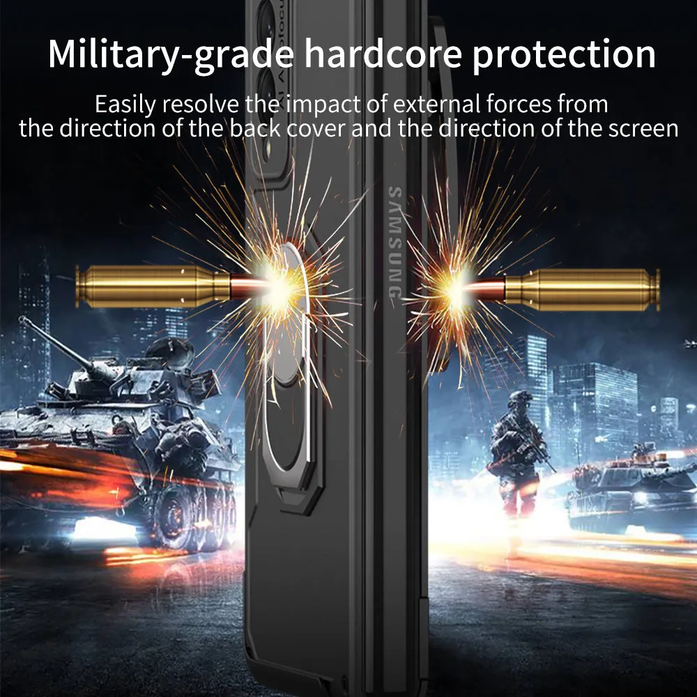 Armor Back Clip Stand Holder Case For Samsung Galaxy Z Fold 3 5G Anti-knock Protection Hard Cover For Samsung Z Fold 3 Case